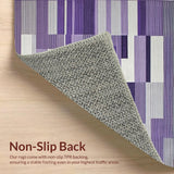 Ultra Soft Area Rug, Non Slip, Stain Resistant, Washable Area Rugs for Living Room, Bedroom, Elegant Grey Purple Symmetrical Design(Purple)