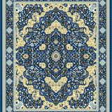 Ultra Soft Area Rug, Non Slip, Stain Resistant, Washable Area Rugs for Living Room, Bedroom, Refined Oriental Inspired with Elegant Blue and Beige(Blue)
