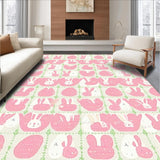 Ultra Soft Area Rug, Non Slip, Stain Resistant, Washable Area Rugs for Living Room, Bedroom, Fresh Farmhouse Easter Decor(Pink)