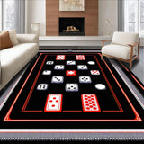Ultra Soft Area Rug, Non Slip, Stain Resistant, Washable Area Rugs for Living Room, Bedroom, Bold Red and White Dice Aesthetic(White)