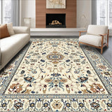 Ultra Soft Area Rug, Non Slip, Stain Resistant, Washable Area Rugs for Living Room, Bedroom, Elegant Rustic Petal Arrangement(Beige)