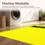 Ultra Soft Area Rug, Non Slip, Stain Resistant, Washable Area Rugs for Living Room, Bedroom, Chic Playful Phrase Aesthetic(Yellow)