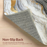 Ultra Soft Area Rug, Non Slip, Stain Resistant, Washable Area Rugs for Living Room, Bedroom, Artful Fluid Motion Decor(Gray)