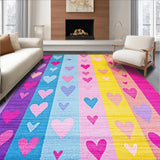 Ultra Soft Area Rug, Non Slip, Stain Resistant, Washable Area Rugs for Living Room, Bedroom, Lively Color Burst Theme(Purple)