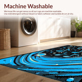 Ultra Soft Area Rug, Non Slip, Stain Resistant, Washable Area Rugs for Living Room, Bedroom, Dynamic Modern Graphic Theme(Blue)