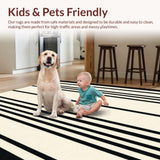 Modern Neutral Striped Non Shedding(Beige)