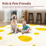 Ultra Soft Area Rug, Non Slip, Stain Resistant, Washable Area Rugs for Living Room, Bedroom, Sunny Egg Inspired Decoration(Yellow)