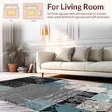 Ultra Soft Area Rug, Non Slip, Stain Resistant, Washable Area Rugs for Living Room, Bedroom, Modern Abstract Bedroom Minimalist Style Area Rug(Gray)