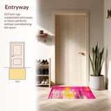 Artistic Distressed Symmetrical Design(Pink)