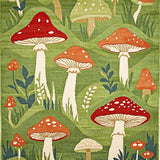 Ultra Soft Area Rug, Non Slip, Stain Resistant, Washable Area Rugs for Living Room, Bedroom, Whimsical Floral Snail Motif(Green)