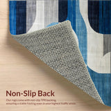 Ultra Soft Area Rug, Non Slip, Stain Resistant, Washable Area Rugs for Living Room, Bedroom, Geometric Blue Tones with Elegant Flair(Blue)