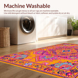 Ultra Soft Area Rug, Non Slip, Stain Resistant, Washable Area Rugs for Living Room, Bedroom, Colorful Geometric Patterned Delight(Yellow)