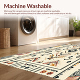 Tribal Design Plush Entryway Non Shedding(Beige)