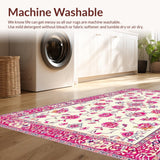 Ultra Soft Area Rug, Non Slip, Stain Resistant, Washable Area Rugs for Living Room, Bedroom, Modern Vibrant Linear Composition(Ivory)