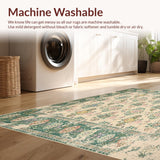 Beige Green Vintage Design Easy Clean Durable Feel(Beige)