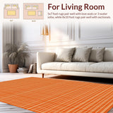 Ultra Soft Area Rug, Non Slip, Stain Resistant, Washable Area Rugs for Living Room, Bedroom, Sophisticated Neutral Shag Style(Orange)