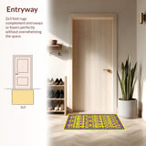 Ultra Soft Area Rug, Non Slip, Stain Resistant, Washable Area Rugs for Living Room, Bedroom, Striking Yellow Carnival Theme(Yellow)