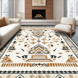 Ultra Soft Area Rug, Non Slip, Stain Resistant, Washable Area Rugs for Living Room, Bedroom, Rustic Warm Toned Trellis Design(Beige)