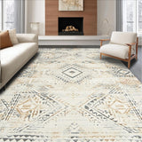Ultra Soft Area Rug, Non Slip, Stain Resistant, Washable Area Rugs for Living Room, Bedroom, Boho Chic Area – Low Pile(Ivory)