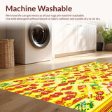 Ultra Soft Area Rug, Non Slip, Stain Resistant, Washable Area Rugs for Living Room, Bedroom, Radiant Sunshine Circular Motif(Yellow)