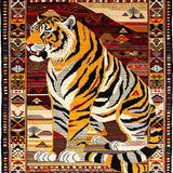 Ultra Soft Area Rug, Non Slip, Stain Resistant, Washable Area Rugs for Living Room, Bedroom, Boho Yellow Tiger Print Living Room Rug(Yellow)