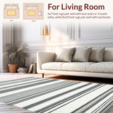 Ultra Soft Area Rug, Non Slip, Stain Resistant, Washable Area Rugs for Living Room, Bedroom, Black & White Hand-Woven Doormat Rug(Black)