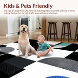 Ultra Soft Area Rug, Non Slip, Stain Resistant, Washable Area Rugs for Living Room, Bedroom, Sleek Monochrome Abstract Motif(Black)
