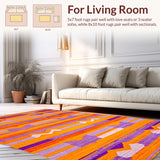 Ultra Soft Area Rug, Non Slip, Stain Resistant, Washable Area Rugs for Living Room, Bedroom, Rustic Eclectic Colorful Weave(Purple)