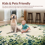 Ultra Soft Area Rug, Non Slip, Stain Resistant, Washable Area Rugs for Living Room, Bedroom, Naturalistic Insect Motif Aesthetic(Beige)
