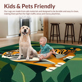 Ultra Soft Area Rug, Non Slip, Stain Resistant, Washable Area Rugs for Living Room, Bedroom, Playful Wildlife-Themed Decorative Piece(Orange)