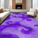 Ultra Soft Area Rug, Non Slip, Stain Resistant, Washable Area Rugs for Living Room, Bedroom, Charming Colorful Ripple Effect(Purple)