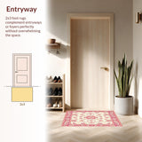 Ultra Soft Area Rug, Non Slip, Stain Resistant, Washable Area Rugs for Living Room, Bedroom, Floral Patterned(Ivory)