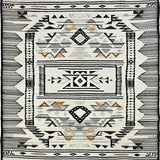 Ultra Soft Area Rug, Non Slip, Stain Resistant, Washable Area Rugs for Living Room, Bedroom, Rustic Cream and Black Trellis Motif(White)