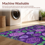 Ultra Soft Area Rug, Non Slip, Stain Resistant, Washable Area Rugs for Living Room, Bedroom, Luxurious Modern Artistic Blend(Purple)