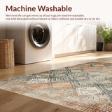 Ultra Soft Area Rug, Non Slip, Stain Resistant, Washable Area Rugs for Living Room, Bedroom, Rustic Diamond Patterned Charm(Orange)