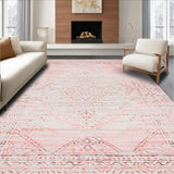 Ultra Soft Area Rug, Non Slip, Stain Resistant, Washable Area Rugs for Living Room, Bedroom, Soft Pink Grey Abstract Elegance(Pink)
