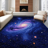 Ultra Soft Area Rug, Non Slip, Stain Resistant, Washable Area Rugs for Living Room, Bedroom, Futuristic Stellar Graphic Arrangement(Blue)