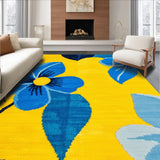 Ultra Soft Area Rug, Non Slip, Stain Resistant, Washable Area Rugs for Living Room, Bedroom, Blue Yellow Floral Living Room Area Carpet(Yellow)
