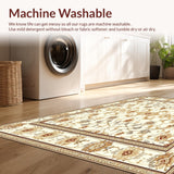 Ultra Soft Area Rug, Non Slip, Stain Resistant, Washable Area Rugs for Living Room, Bedroom, Elegant Beige Brown Runner Kitchen Hallway(Beige)