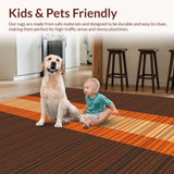 Ultra Soft Area Rug, Non Slip, Stain Resistant, Washable Area Rugs for Living Room, Bedroom, Colorful Soft Touch Design(Brown)