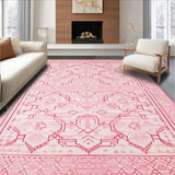 Ultra Soft Area Rug, Non Slip, Stain Resistant, Washable Area Rugs for Living Room, Bedroom, Sleek Minimalist Design in Light Shades(Pink)