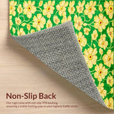 Ultra Soft Area Rug, Non Slip, Stain Resistant, Washable Area Rugs for Living Room, Bedroom, Fresh Three-Dimensional Blossom Style(Green)
