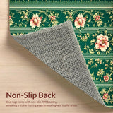 Ultra Soft Area Rug, Non Slip, Stain Resistant, Washable Area Rugs for Living Room, Bedroom, Vintage Non-Slip Living Room Area Rug Green(Green)