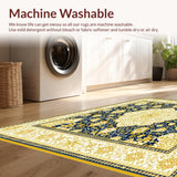Ultra Soft Area Rug, Non Slip, Stain Resistant, Washable Area Rugs for Living Room, Bedroom, Beige Runner(Blue)