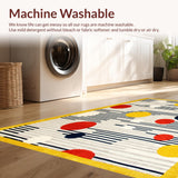 Ultra Soft Area Rug, Non Slip, Stain Resistant, Washable Area Rugs for Living Room, Bedroom, Whimsical Multi-Colored Polka Dot Delight(Yellow)