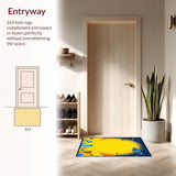 Ultra Soft Area Rug, Non Slip, Stain Resistant, Washable Area Rugs for Living Room, Bedroom, Stellar Fun Explorative Layout(Yellow)