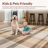 Ultra Soft Area Rug, Non Slip, Stain Resistant, Washable Area Rugs for Living Room, Bedroom, Rustic Neutral Patterned Piece(Beige)