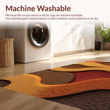 Ultra Soft Area Rug, Non Slip, Stain Resistant, Washable Area Rugs for Living Room, Bedroom, Artistic Neutral Tone Meditation Space Non-Shedding Rug(Brown)