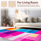 Ultra Soft Area Rug, Non Slip, Stain Resistant, Washable Area Rugs for Living Room, Bedroom, Fluffy Colorful Nursery Shag Carpet for Girls(Red)