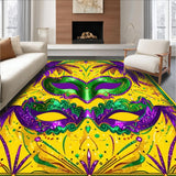 Ultra Soft Area Rug, Non Slip, Stain Resistant, Washable Area Rugs for Living Room, Bedroom, Contemporary Mardi Gras Flair(Yellow)